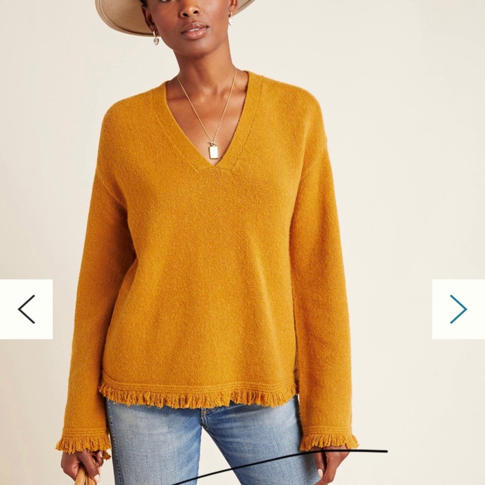 Anthropologie sweater maize /pail size 1X NWT